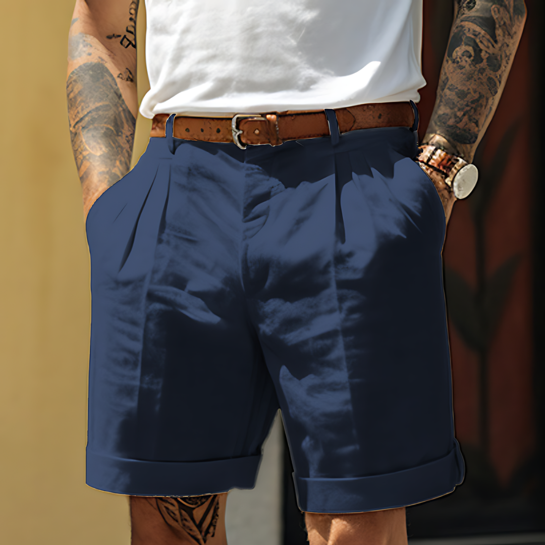 Versatile men's shorts, seamlessly transitioning from casual summer wear to elegant spring fashion.