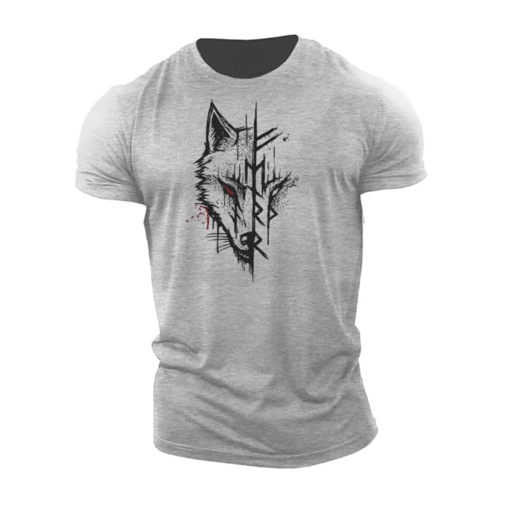 Detailed printed short sleeve men's t-shirt, a versatile graphic top for everyday and casual fashion.