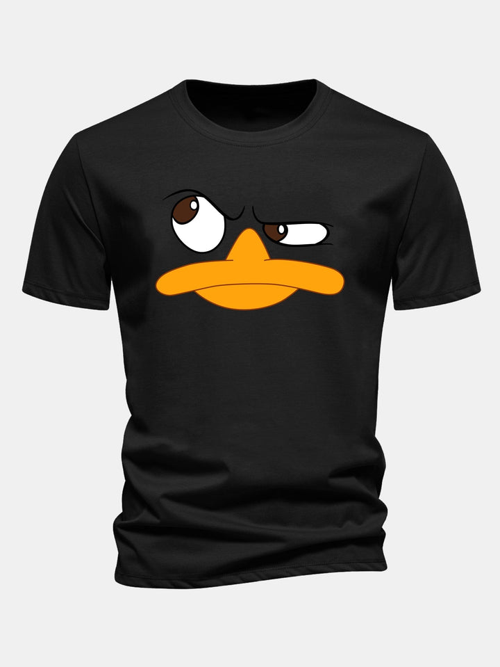 Men's casual graphic tee with a playful cartoon face print. Perfect for unique everyday style and streetwear.