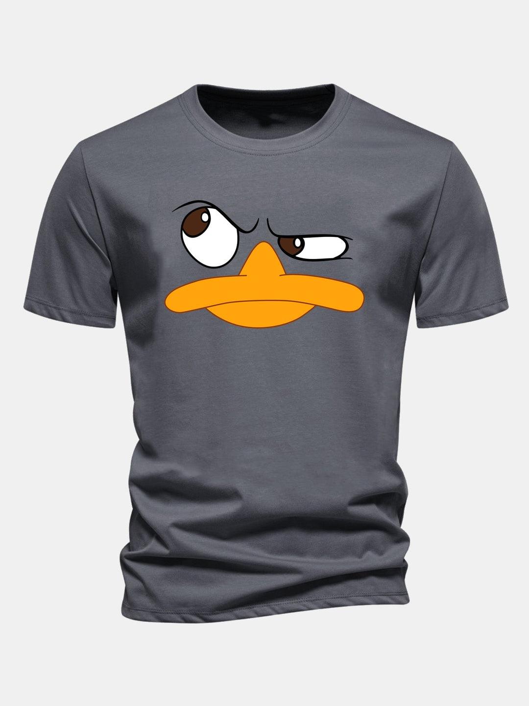 Relaxed fit men's graphic t-shirt with a fun cartoon face. Perfect for casual comfort and a playful summer style.