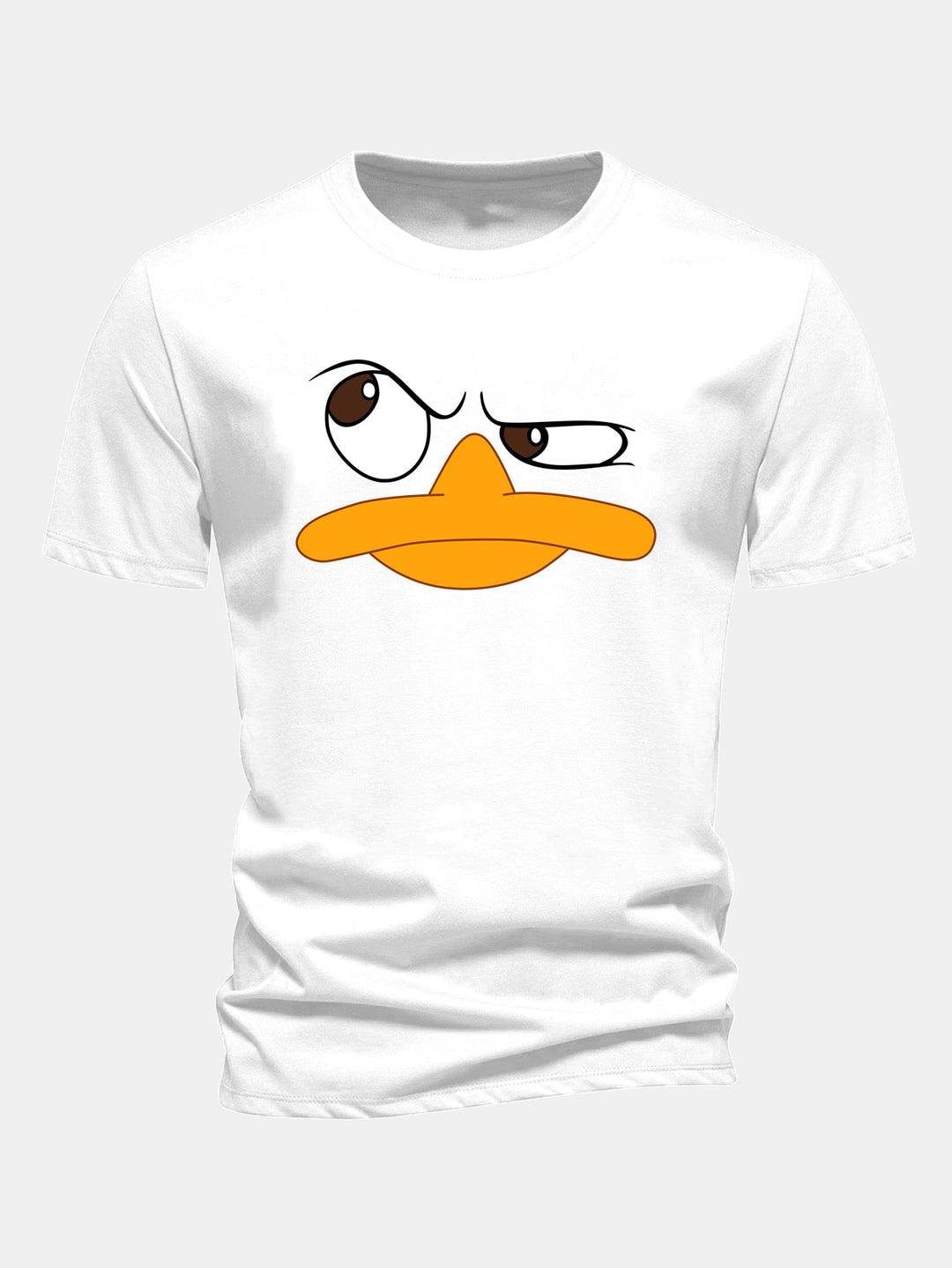 Relaxed fit men's t-shirt, featuring a fun cartoon face graphic print. Ideal for casual wear and summer fashion.
