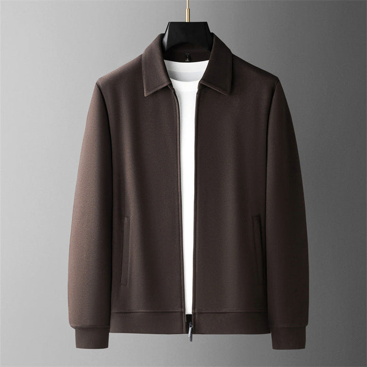 Wrinkle-resistant men's autumn jacket, a lightweight stand collar outerwear piece for daily style.