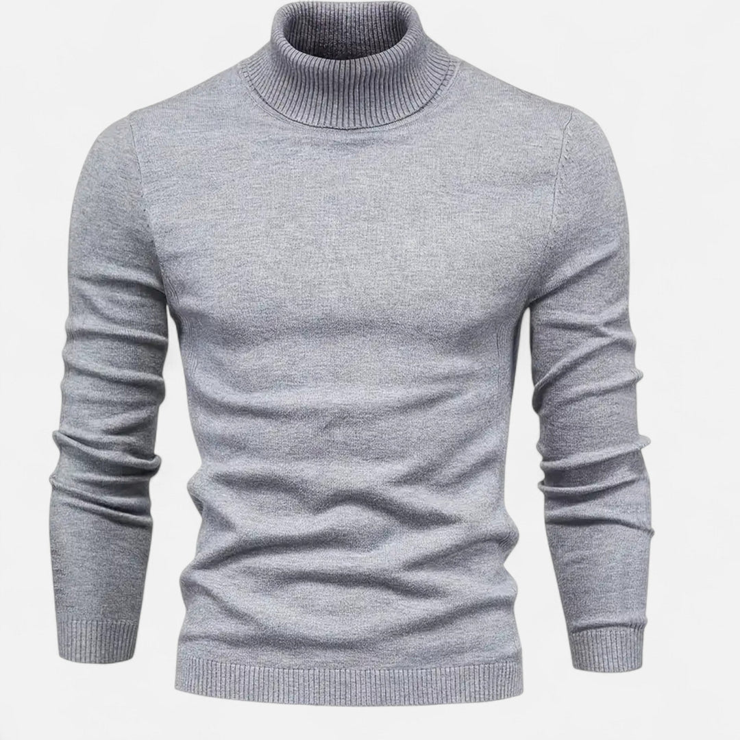 Versatile men's casual lapel neck pullover sweater, a comfortable long-sleeve knit perfect for everyday style.