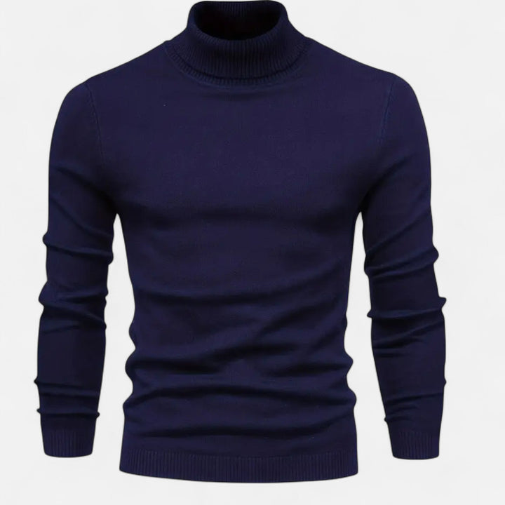Warm men's lapel neck pullover sweater, ideal for winter wear. Comfortable long-sleeve knit for stylish layering.