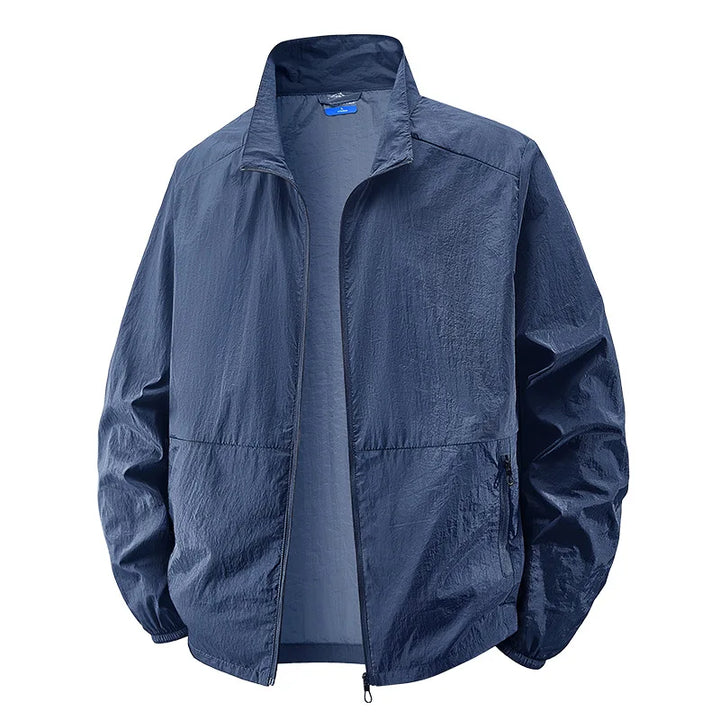 Versatile men's lightweight zip jacket, ideal for casual everyday style and modern men's fashion outerwear.