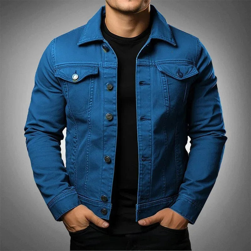 Stylish men's versatile lightweight denim jacket, ideal for modern everyday fashion and comfort.