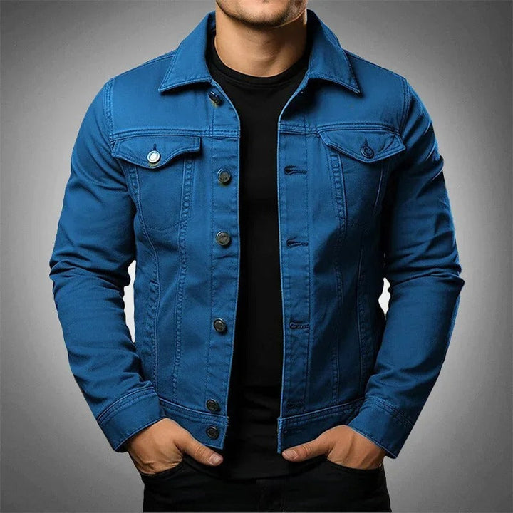 Stylish men's versatile lightweight denim jacket, ideal for modern everyday fashion and comfort.