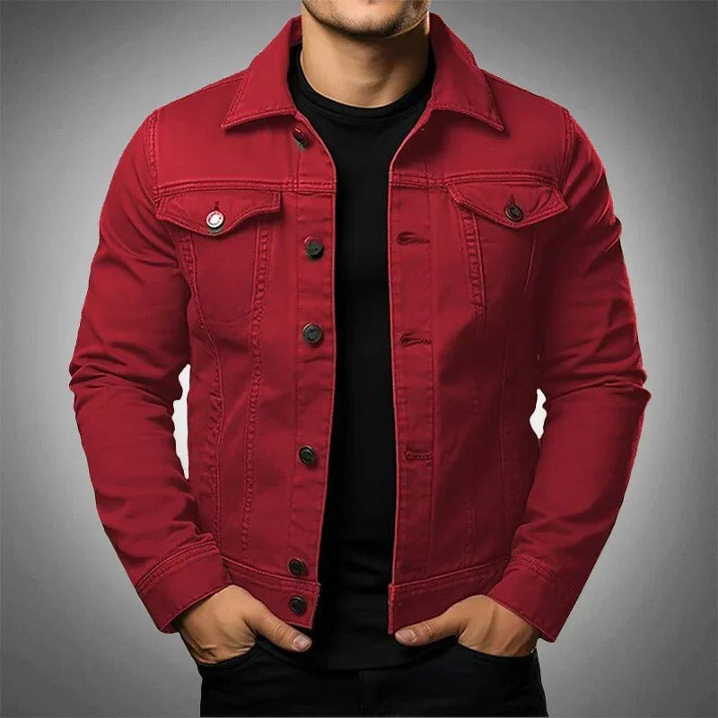 Classic men's lightweight denim jacket, perfect for versatile casual style and everyday comfort.