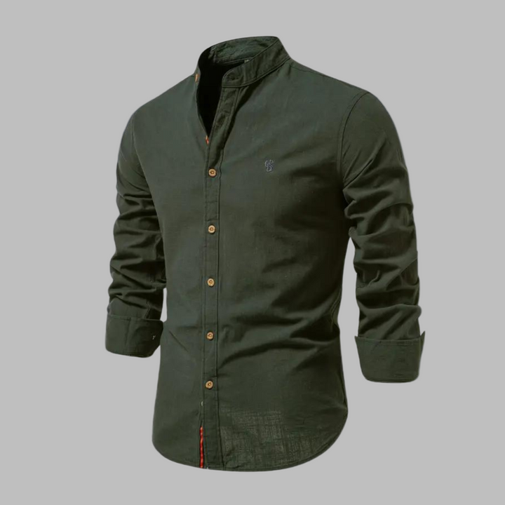 Men's casual long-sleeve polo shirt in soft fabric, perfect for everyday comfort & effortless style.