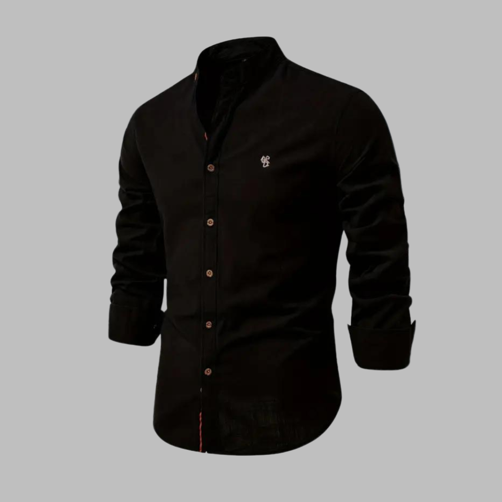 Men's long-sleeve casual polo, excellent for transitional weather & smart-casual layering.