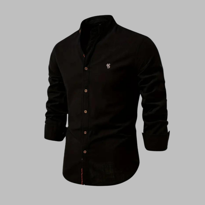 Men's long-sleeve casual polo, excellent for transitional weather & smart-casual layering.