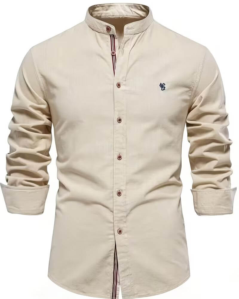 Versatile men's long sleeve casual collar shirt, a modern fashion essential for smart-casual outfits.