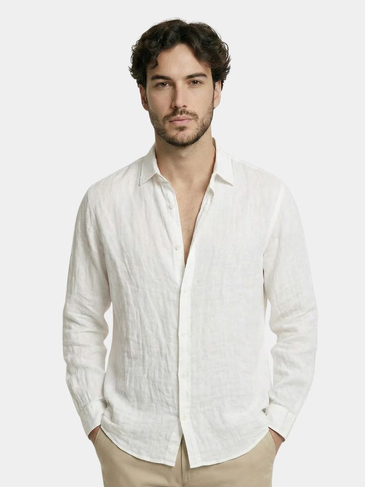 Men's casual long sleeve summer shirt in a relaxed fit, perfect for everyday warm weather style.