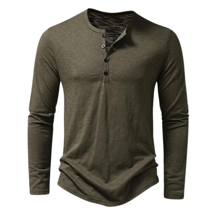 Versatile men's long-sleeve casual t-shirt, crew neck, relaxed fit, suitable for everyday comfort and layering.