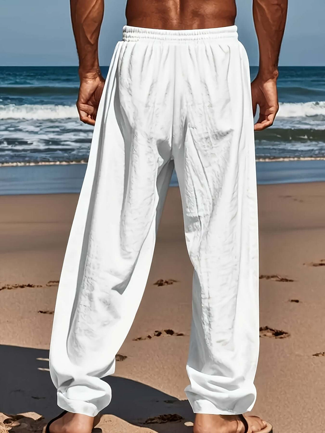 Comfortable men's loose fit casual trousers, versatile for summer and relaxed wear.