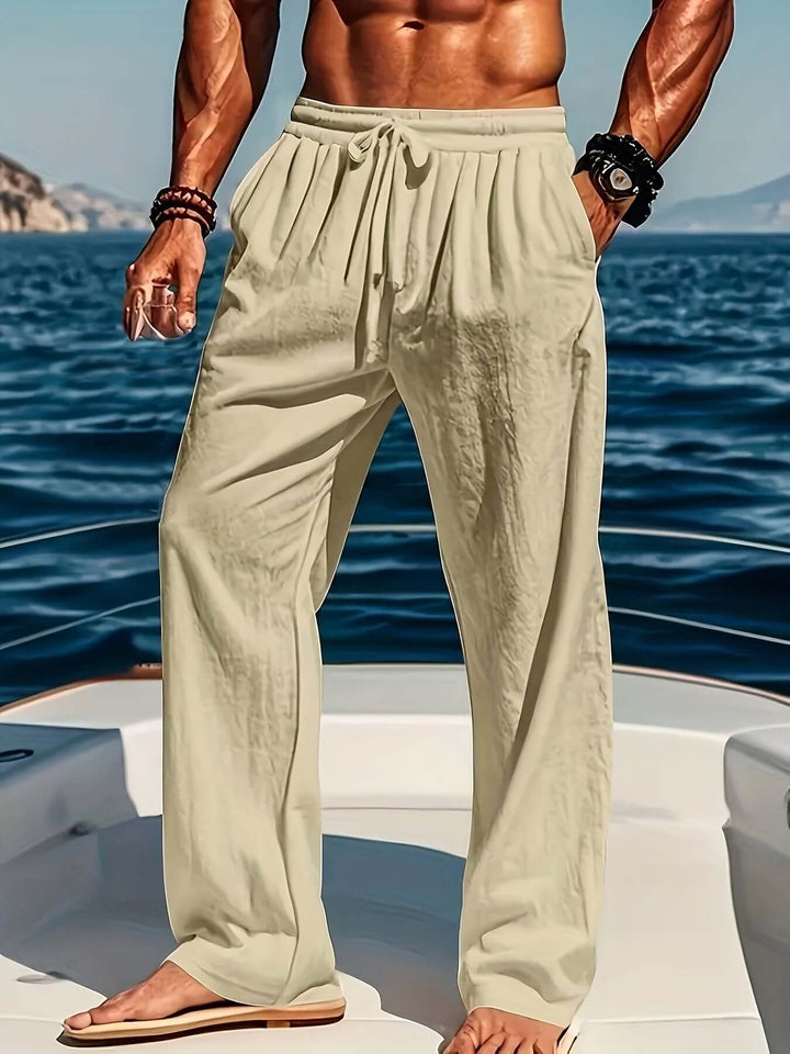 Everyday men's casual loose fit pants, great for beach, holiday, or relaxed wear.