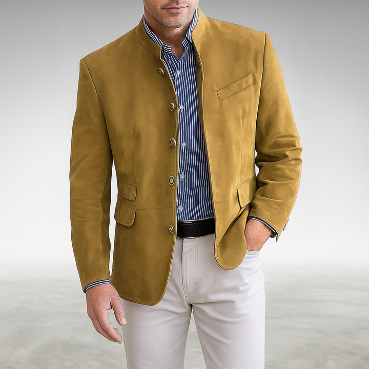 Men's modern cardigan styled for a smart-casual look, featuring a button-front and comfortable long sleeves.