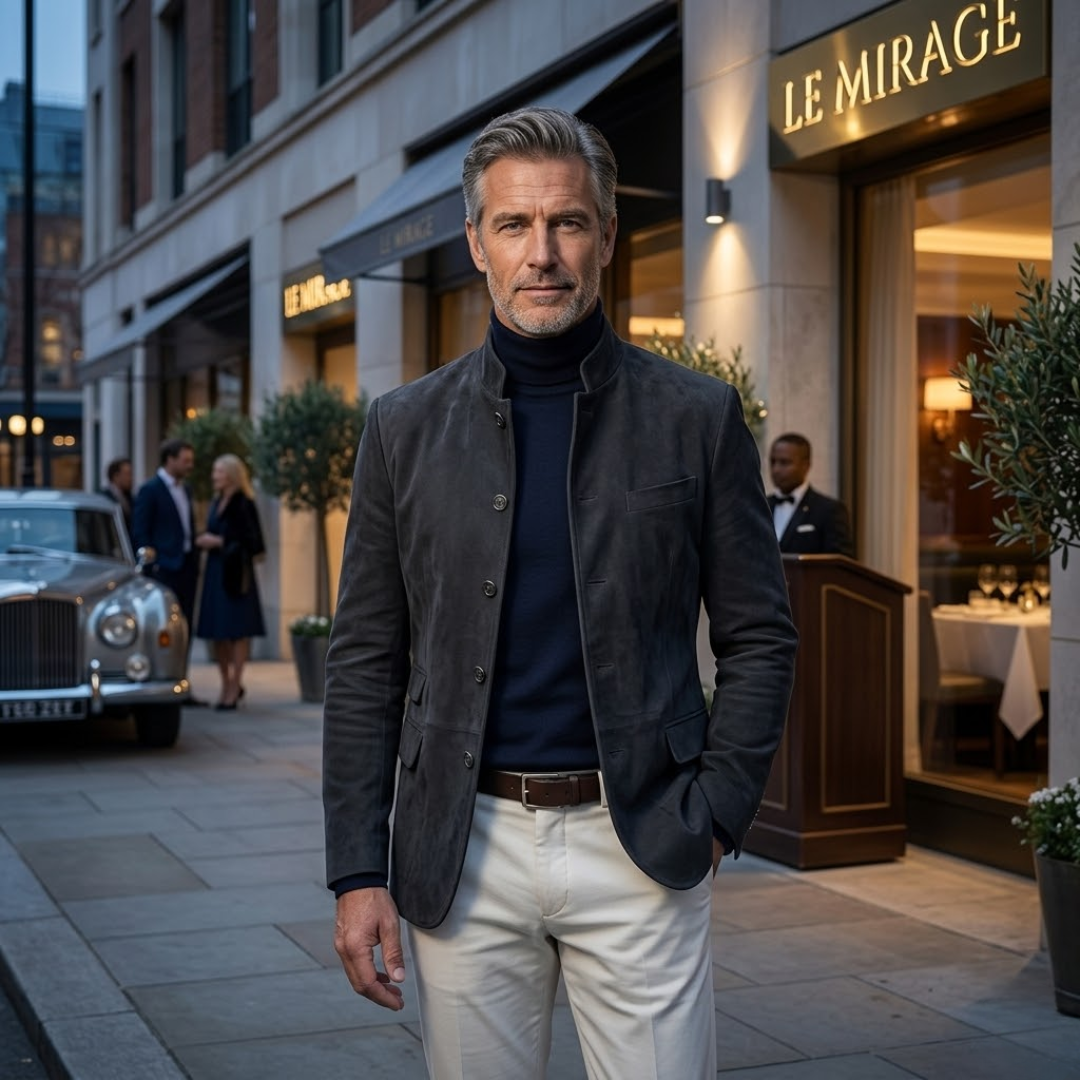 Man layering a versatile casual button-front cardigan over a t-shirt, perfect for comfortable everyday fashion.