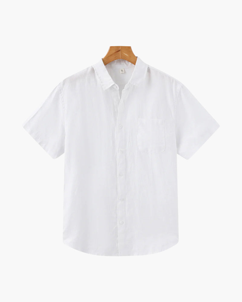 Lightweight men's button-up summer shirt, excellent for warm weather and holidays.