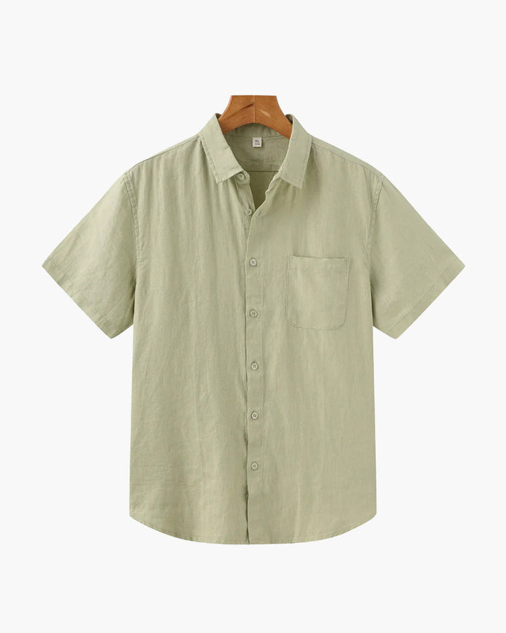 Versatile men's short sleeve resort wear shirt, great for beach, travel, & everyday.
