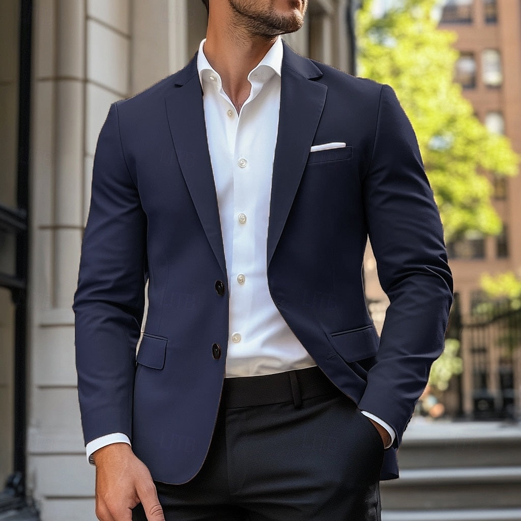 Stylish men's brown casual jacket, single-breasted, standard fit for versatile smart casual outfits.