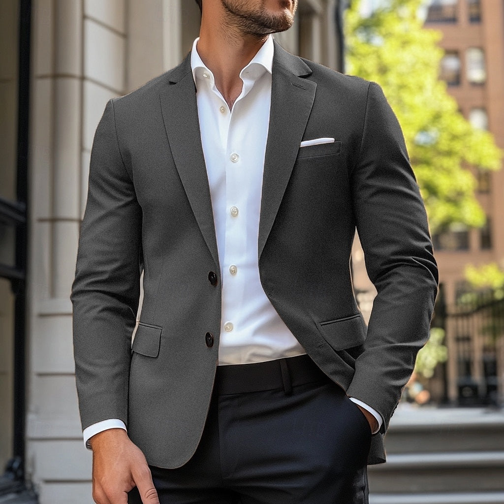Standard fit men's single-breasted casual jacket. A versatile layering piece for modern smart casual fashion.