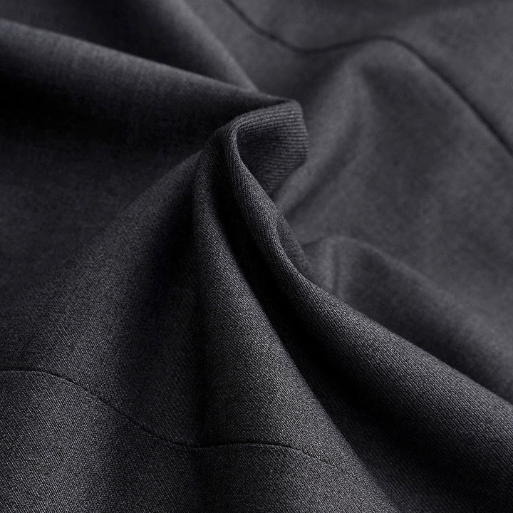Dark grey men's standard fit casual jacket, single-breasted. A smart casual layering jacket for men's everyday style.