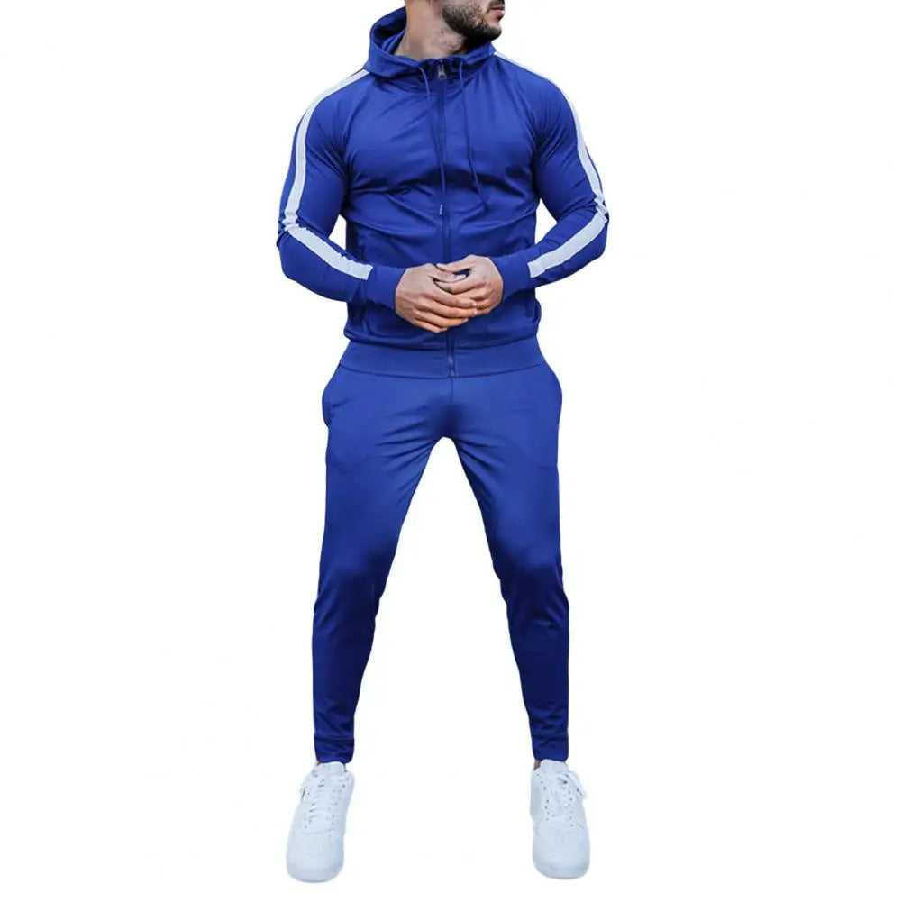 Timeless men's fashion tracksuit. Versatile casual outfit for sport, travel, or relaxed leisurewear.