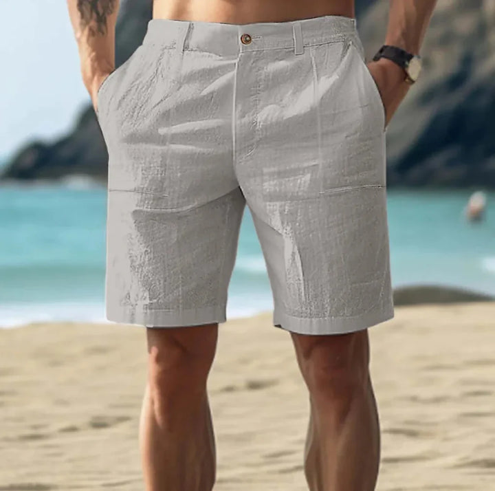Relaxed fit men's casual summer shorts, ideal for vacation, beach, or everyday comfort. Drawstring for an adjustable fit.