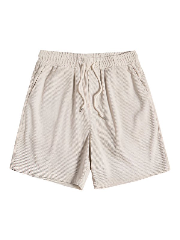 Men's comfortable casual summer set with short sleeve shirt and matching shorts for a relaxed look.