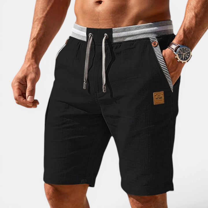 Relaxed fit men's casual summer shorts, great for vacation, beach, or daily wear, with elastic waist.