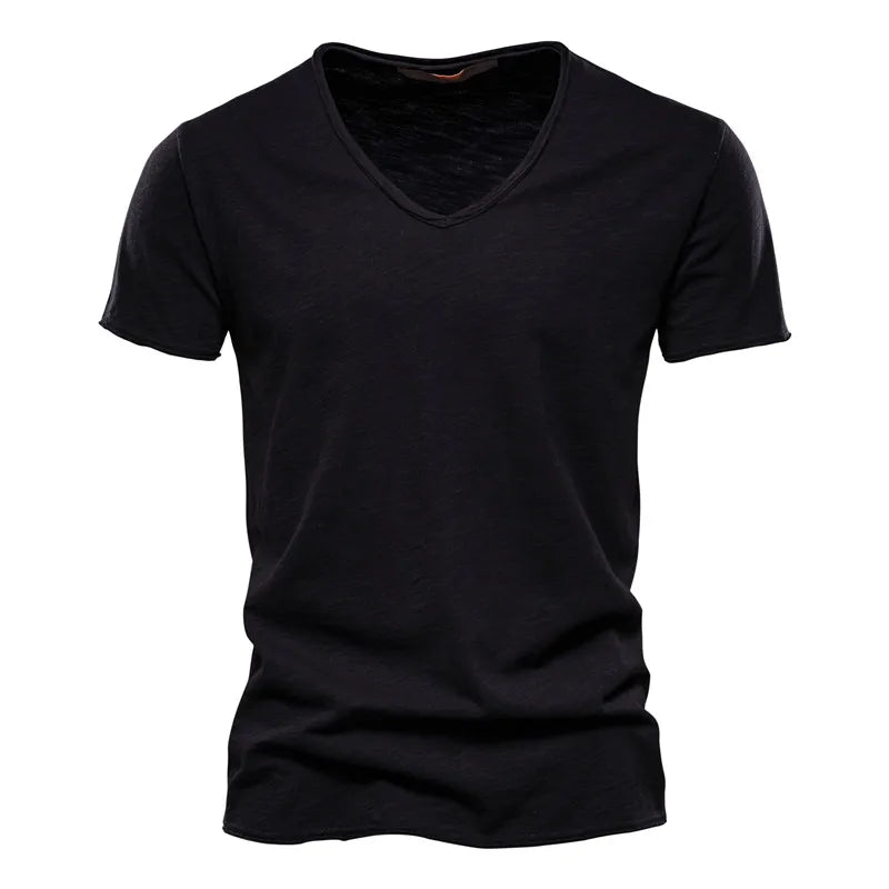 Versatile men's V-neck summer top. Casual short sleeve shirt, great for everyday summer fashion.