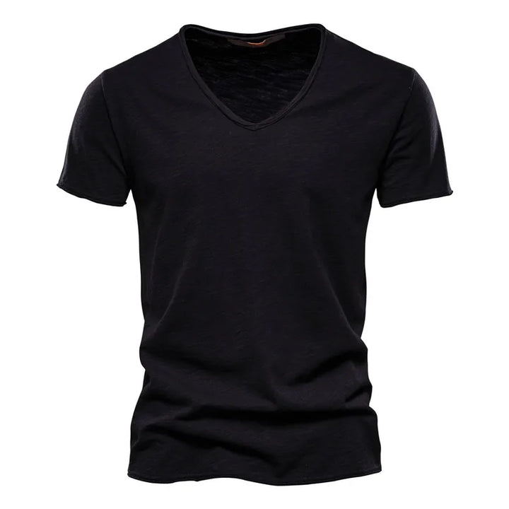 Versatile men's V-neck summer top. Casual short sleeve shirt, great for everyday summer fashion.