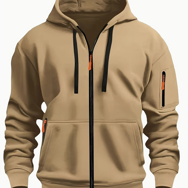Soft men's zip-up hoodie, a versatile casual wear piece for men's clothing & active lifestyles.