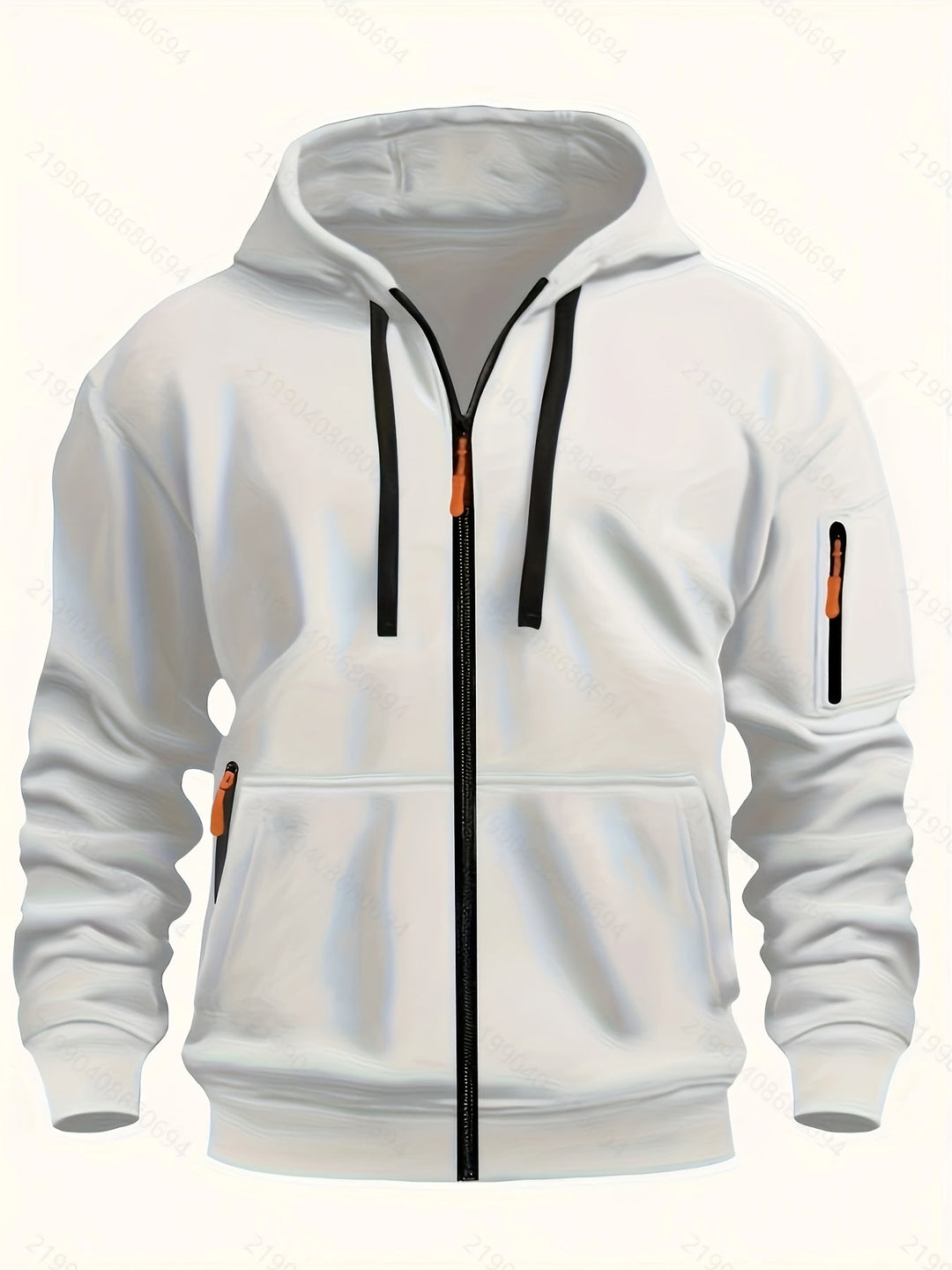 Black men's zip-up hoodie, perfect for layering & activewear, a winter essential for outdoor gear.