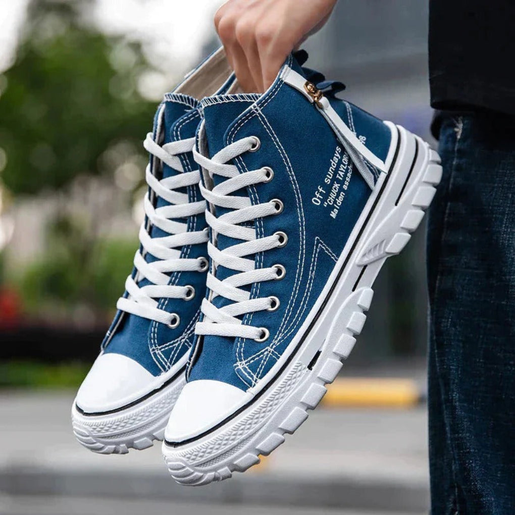 Men's chunky high-top streetwear sneakers for urban style, featuring bold design and comfortable fit.