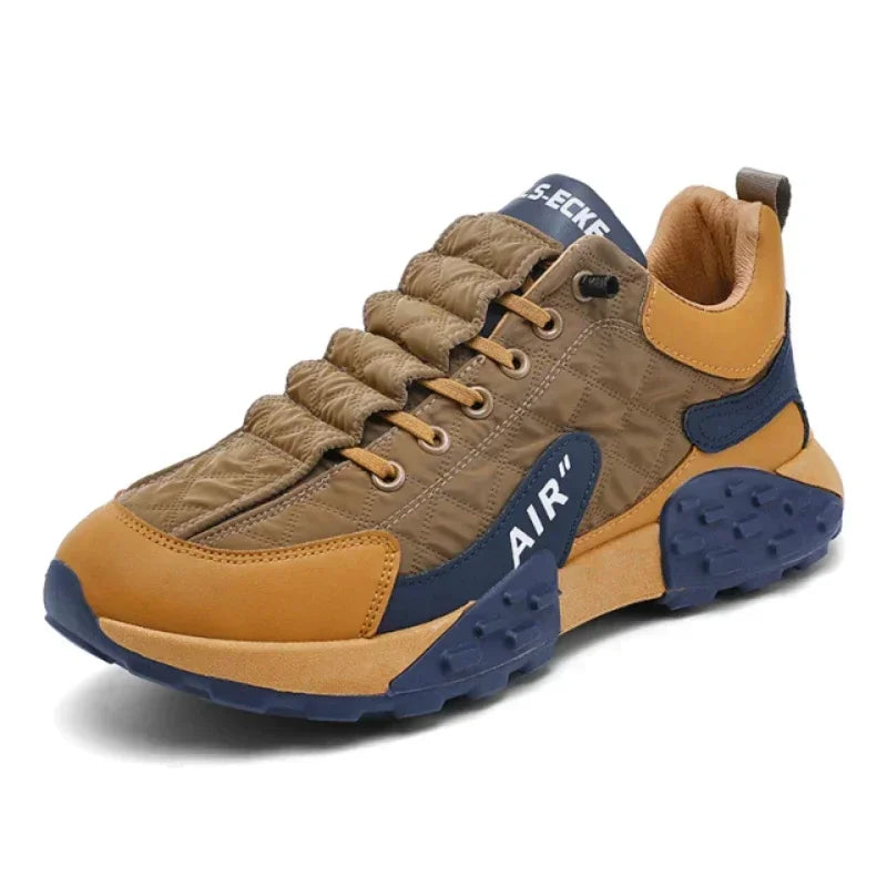 Men's chunky streetwear sneakers with textured sole. Bold lace-up design for urban fashion and comfort.