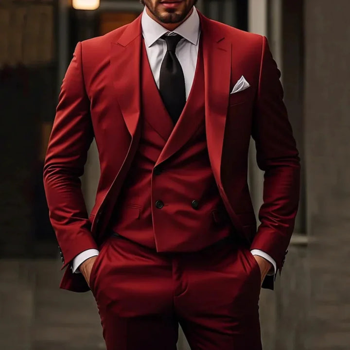 Versatile men's classic 3-piece suit set. Formal wear for weddings, business, and special occasions.