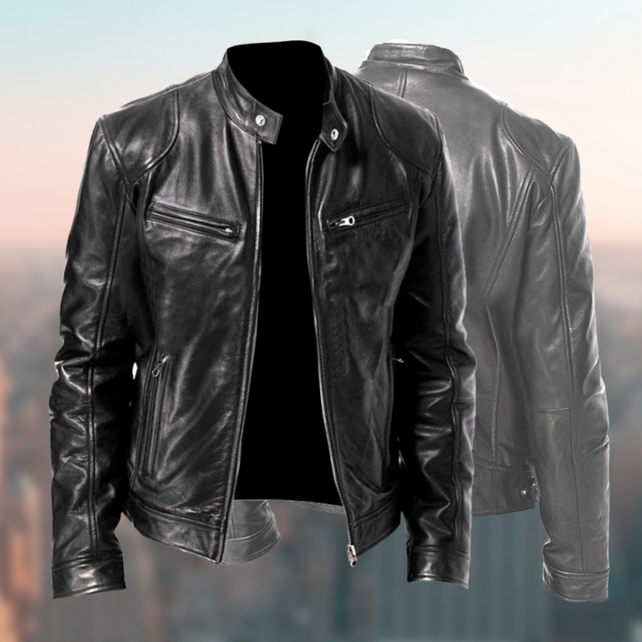 Men's classic zipper jacket for all seasons, offering a stylish, regular fit for versatile casual fashion.