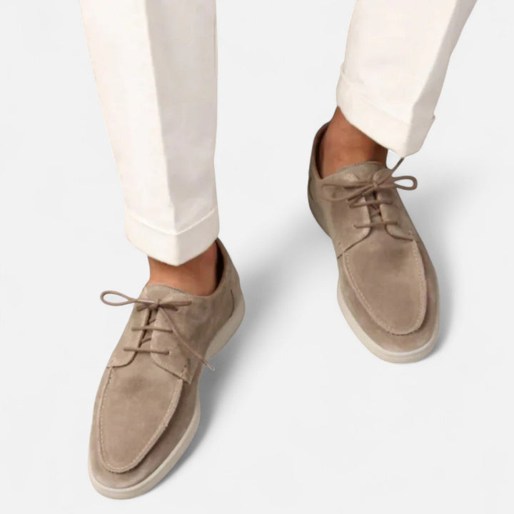 Refined men's lace-up dress shoes, timeless classic design for formal, business, or elegant casual wear. Supreme comfort.