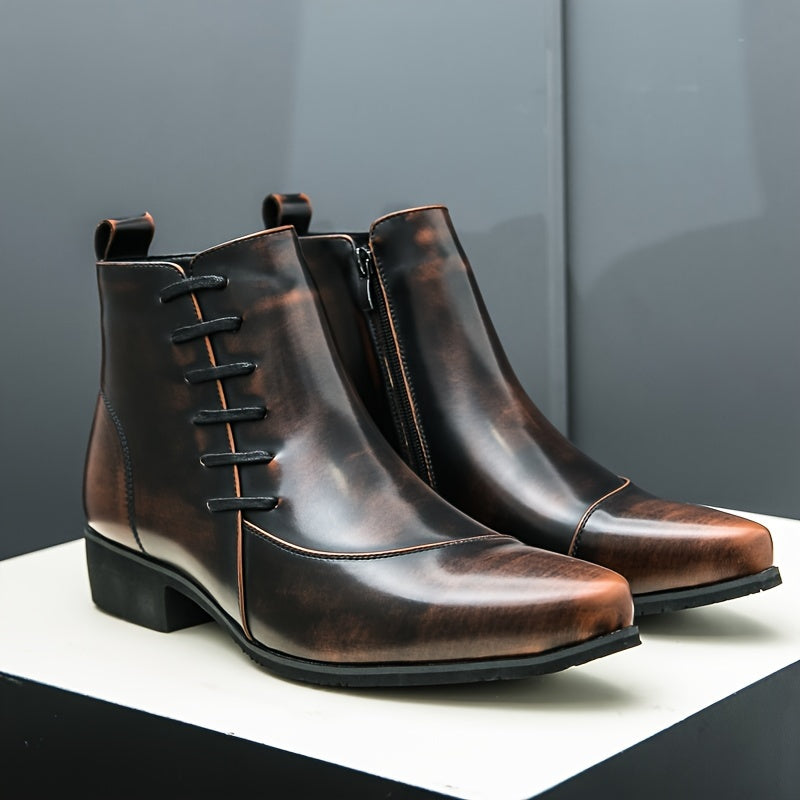 Classic style men's formalwear lace-up dress boots, perfect for sophisticated and professional looks.