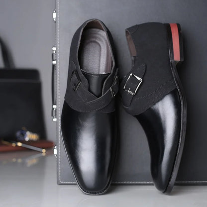 Comfortable & durable men's black leather oxford shoes. Stylish choice for all-day formal events & professional wear.