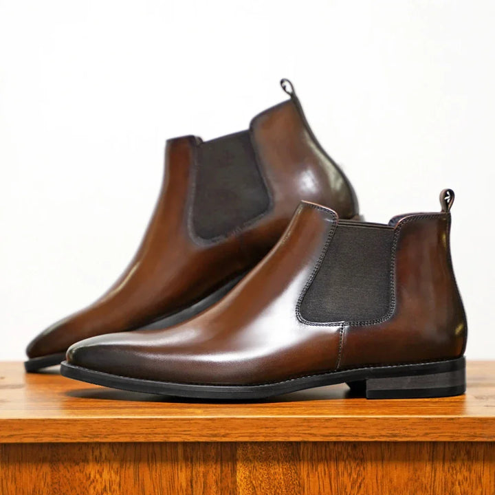 Men's classic slip-on Chelsea boots. Stylish and versatile ankle boots for everyday, business casual or dress wear.