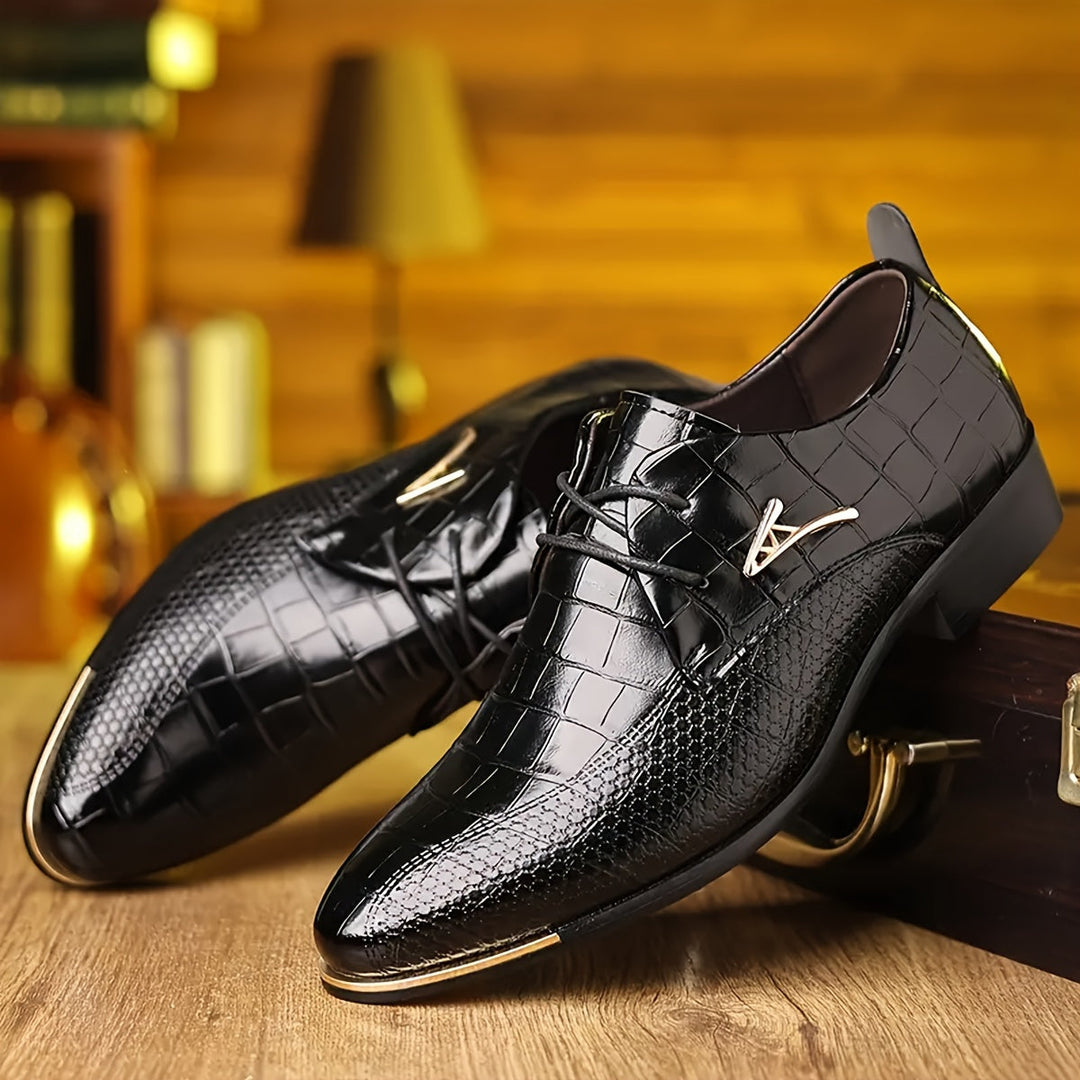 Comfortable men's classic slip-on loafers. Stylish dress shoes perfect for business or wedding events.
