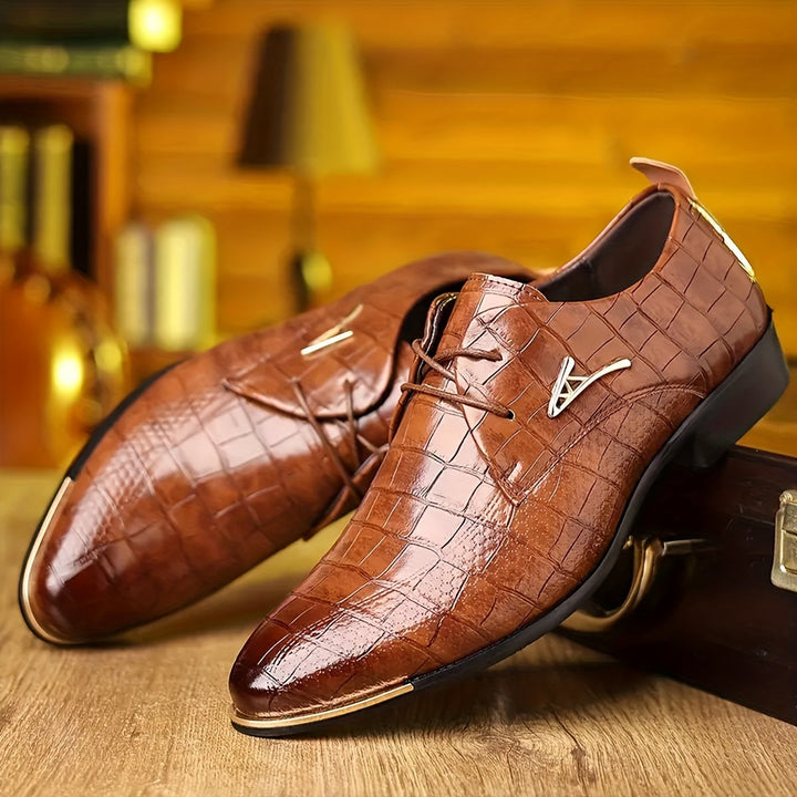 Elegant men's classic slip-on loafers. Sophisticated dress shoes for formal events & stylish casual outfits.
