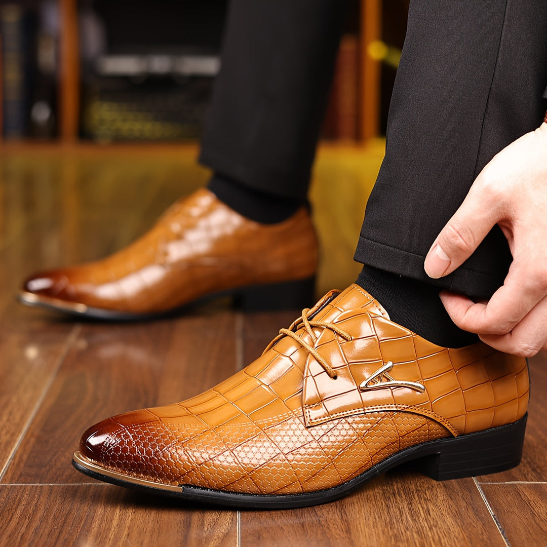 Men's classic wedding dress shoes. Elegant slip-on loafers perfect for groomsmen & formal celebrations.