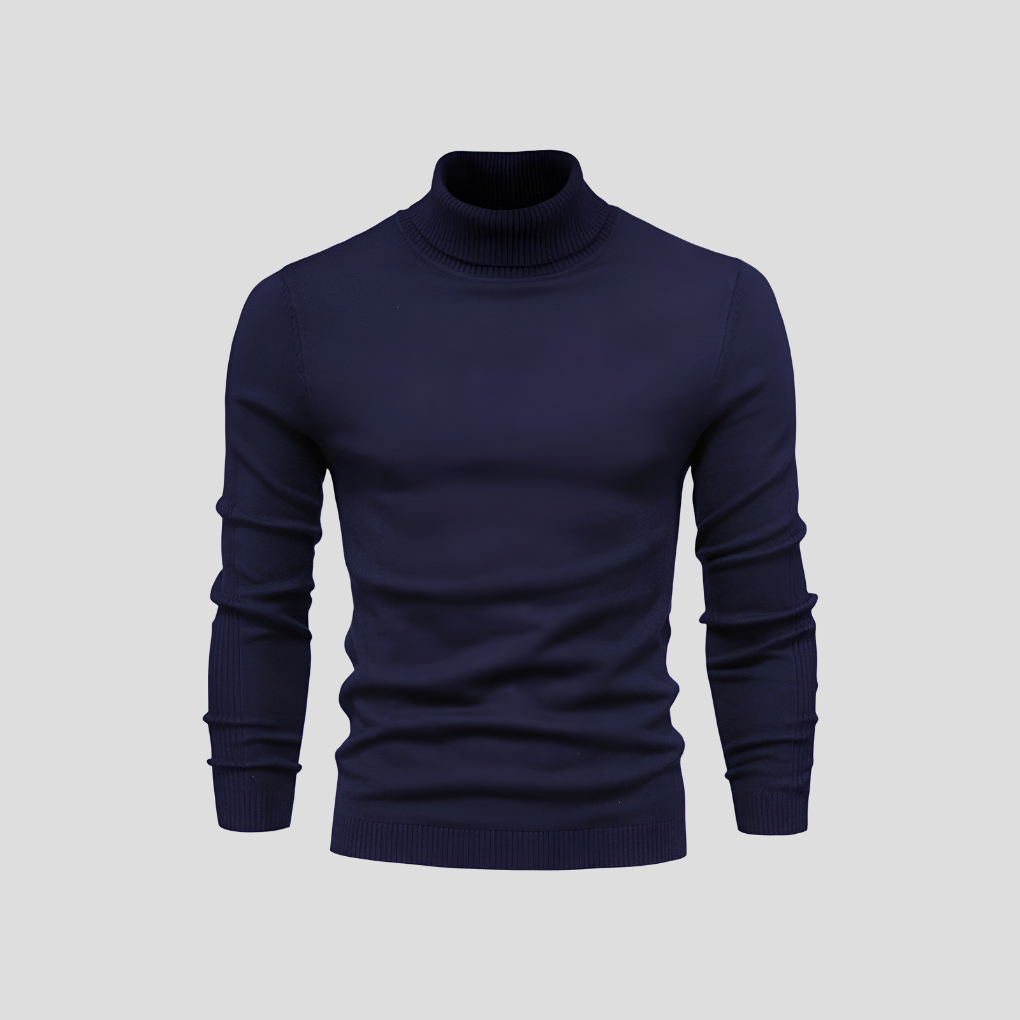 Men's classic turtleneck sweater, a perfect long sleeve base layer for sophisticated autumn & winter outfits.