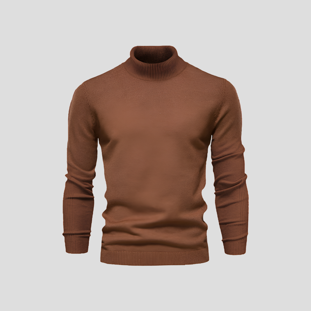 Timeless men's classic turtleneck sweater, a comfortable & elegant pullover for enduring smart casual style.