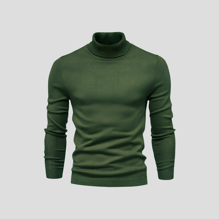 Effortless men's classic turtleneck sweater, a simple yet elegant long sleeve top for modern autumn comfort.