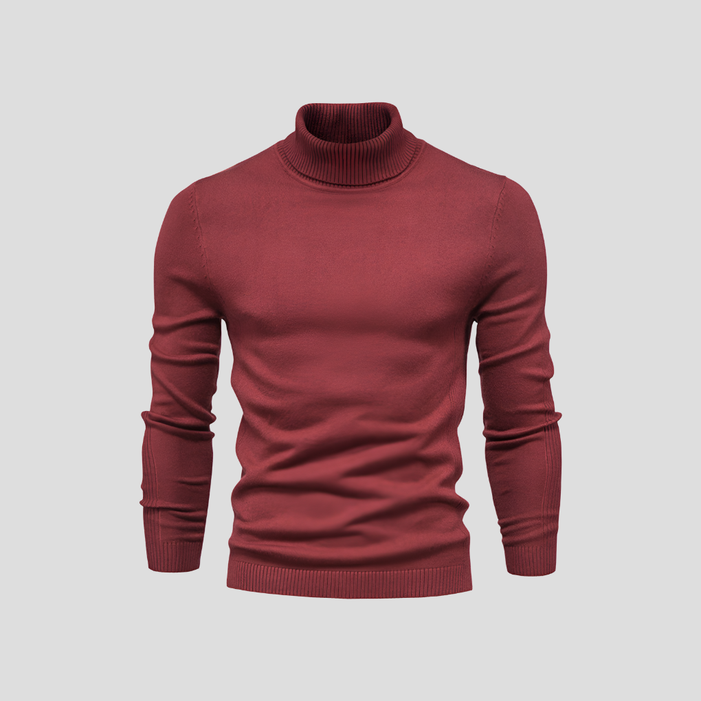 Autumn/winter men's classic turtleneck sweater, a comfortable long sleeve top for sophisticated layering.